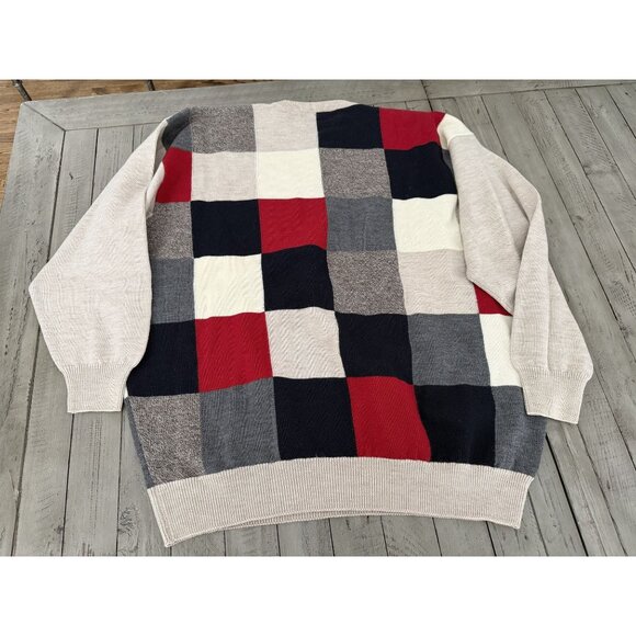Pringle of Scotland Sweater Mens Medium Colorblock Crew Neck 100% Lambs Wool - Picture 3 of 3
